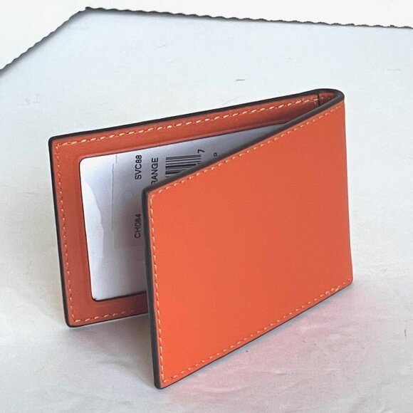 Coach CH084 3 In 1 Wallet Coach Stamp Mens Refined Calf Leather Bright Orange - Picture 4 of 9
